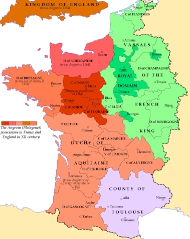 France in 1154 via Wikimedia