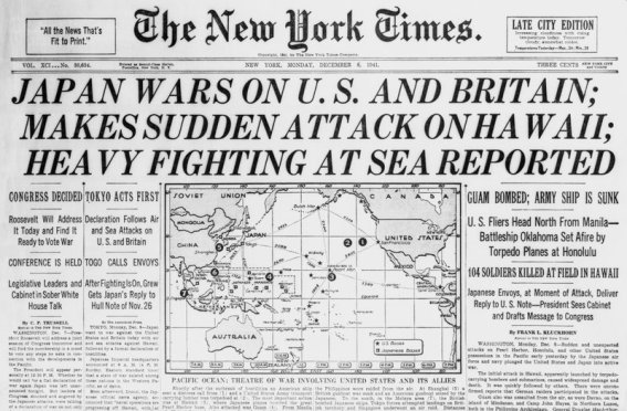 on Japan Declaring War on United States and Britain
